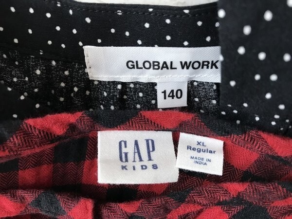 GLOBAL WORK グローバルワーク GAP ギャップ キッズ 女の子 ワンピース チュニック 2点セット まとめ売り 140・150㎝ XL 赤・黒_画像2