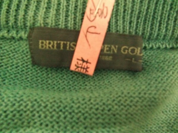 BRITISH OPEN GOLF メンズ ニットセーター L 緑 クリーニング済み_画像2