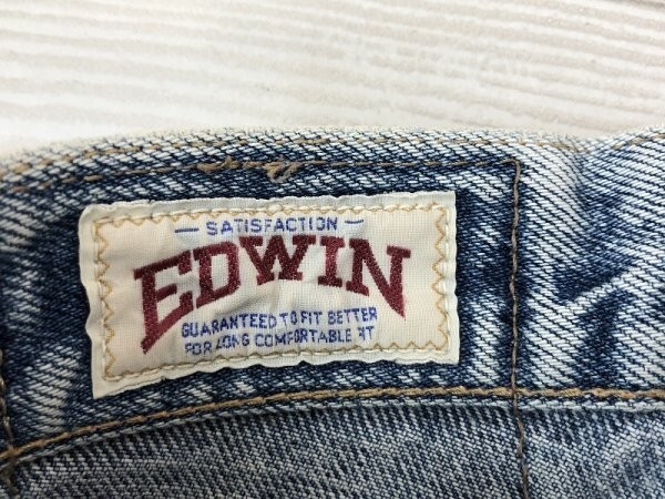 EDWIN エドウィン メンズ ウォッシュ加工 デニムジーンズパンツ W76 青白_画像2