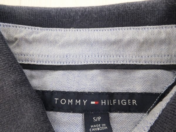TOMMY HILFIGER トミーヒルフィガー メンズ ワンポイント刺繍 半袖ポロシャツ ネイビー 紺 S_画像2