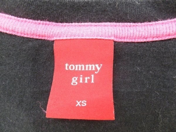 tommy girl Tommy девушка женский one отметка Logo .... ввод V шея футболка чёрный черный XS