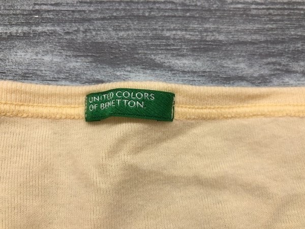 UNITED COLORS OF BENETTON ベネトン レディース スリットネック カットソー クリーム色_画像2