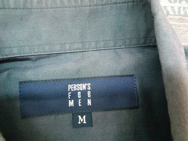 PERSON’S FOR MEN パーソンズ メンズ ボタンダウン 胸ポケット 半袖シャツ M グレーの画像2