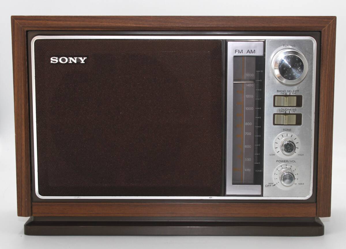 SONY ICF-9740 AM/FM ２バンド トランジスターラジオ ウッド 通電受信確認 昭和レトロ