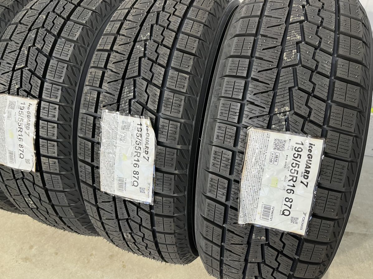 新品 YOKOHAMA iceGUARD 7 195/55R16 4本セット 21年製 スタッドレスタイヤ アイスガード iG70 195/55-16_画像2