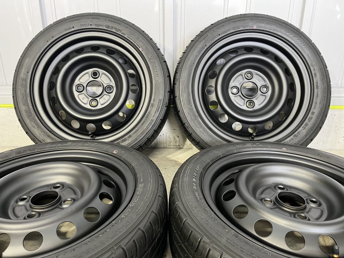 スチール & ファルケン ジークス ZE914 165/55R14 4本セット 5j-14 4-100 +40 鉄 スズキ ダイハツ _画像1