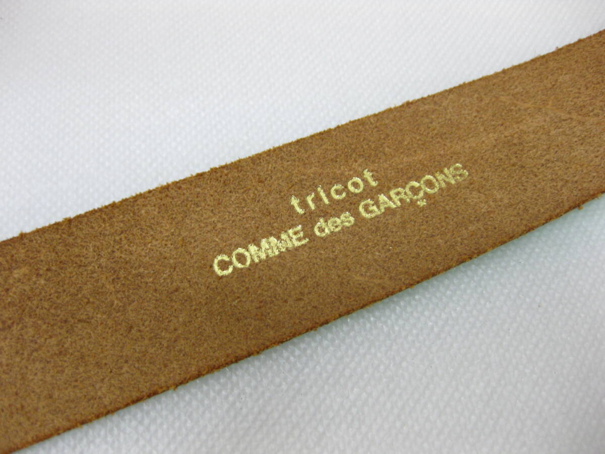 保管品 COMME des GARCONS コムデ ギャルソン レザーベルト グリーン系_画像7