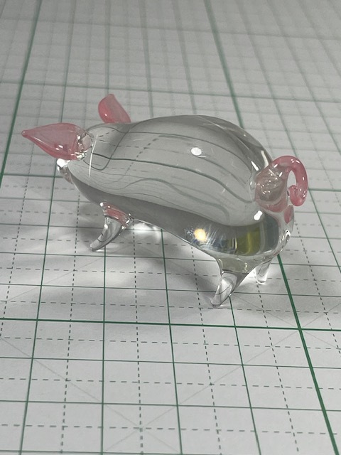 ★新品★手作りガラス細工 ブタ ぶた 豚 B 置物の画像3