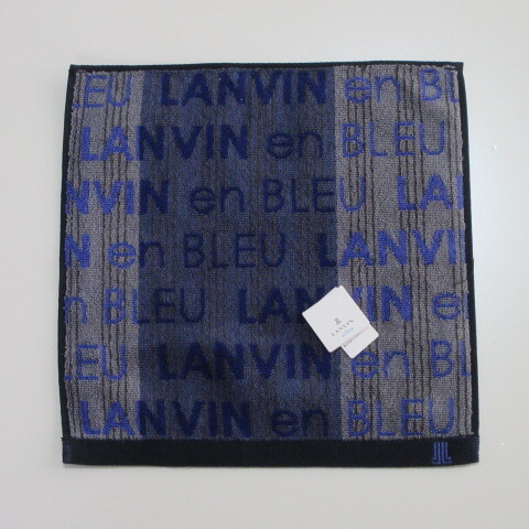 メンズタオルハンカチ【LANVIN en Bleu】ランバンオンブルー ハンドタオル/ブラック_画像2