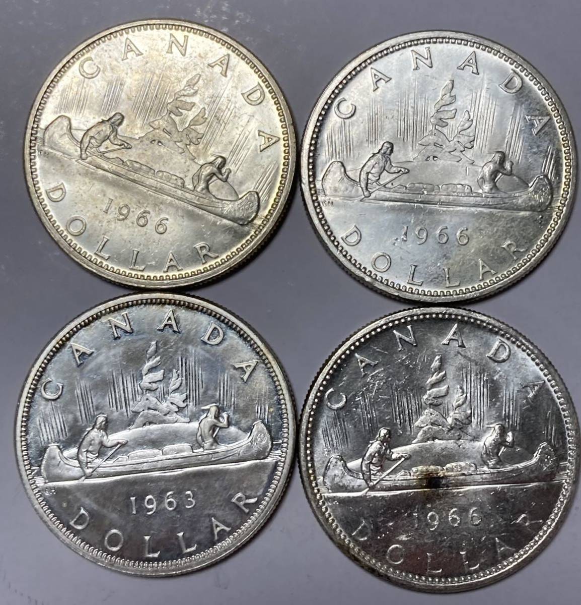 未使用　カナダ銀貨　経年劣化　4枚_画像1
