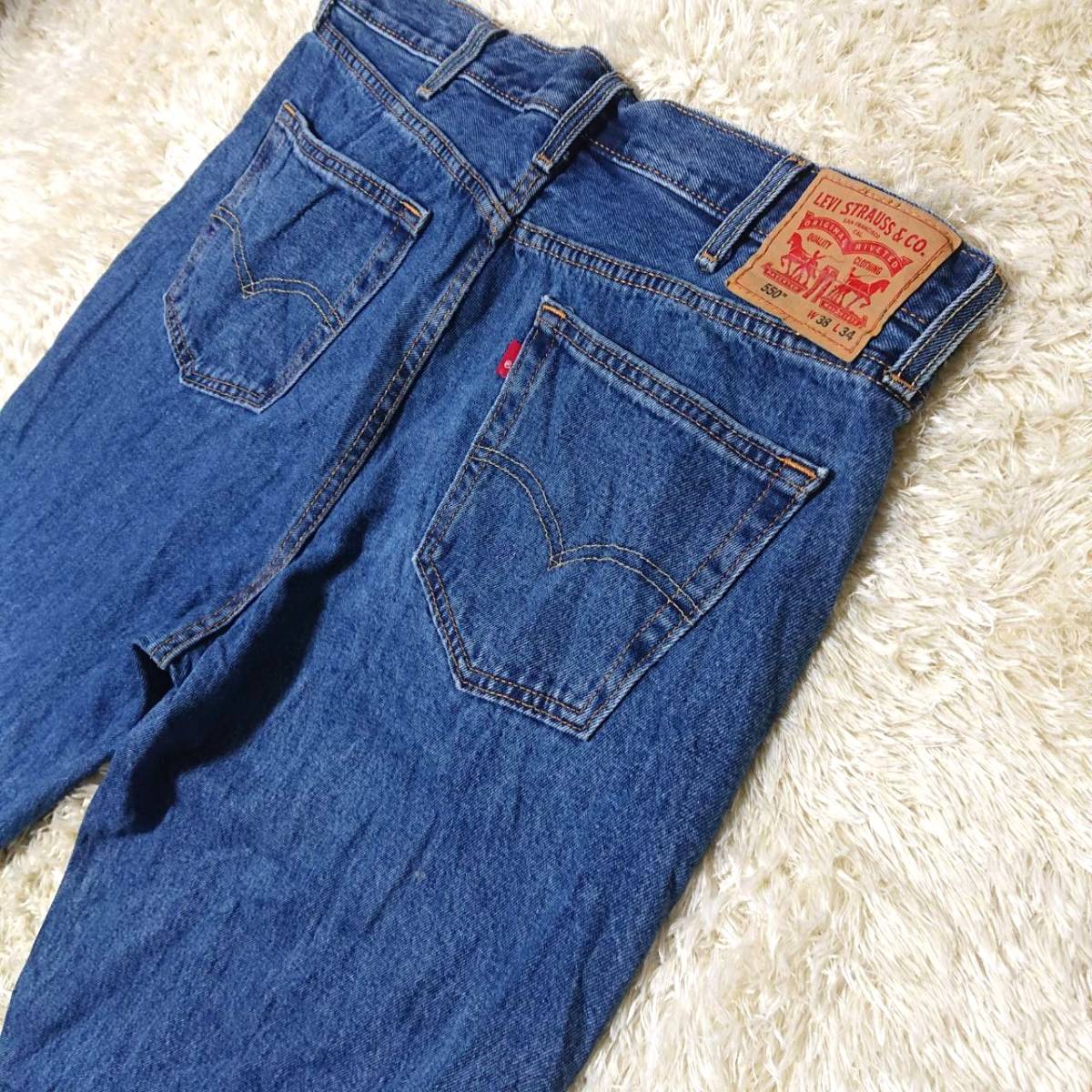 リーバイス Levi's 550 W38 L34 ジーンズ リラックスフィット テーパード 無地　3L　インディゴ　バングラディシュ製　洗濯済_画像5