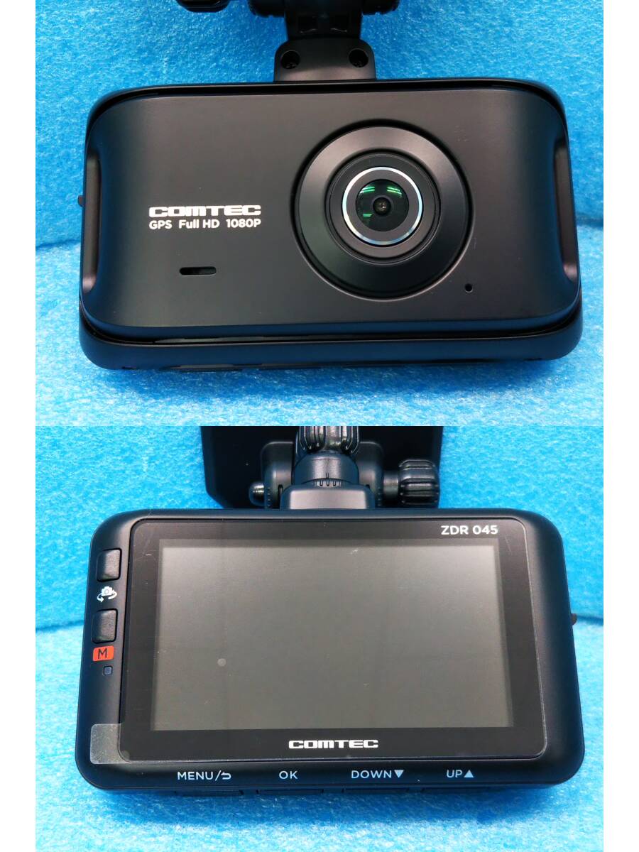 ☆コムテック 前後2カメラ 高性能ドライブレコーダー ZDR045 フルHD/STARVIS 2搭載/駐車監視/GPS/HDR/Gセンサー/LED式信号機対応☆04490625_＊保護フィルムが貼られています