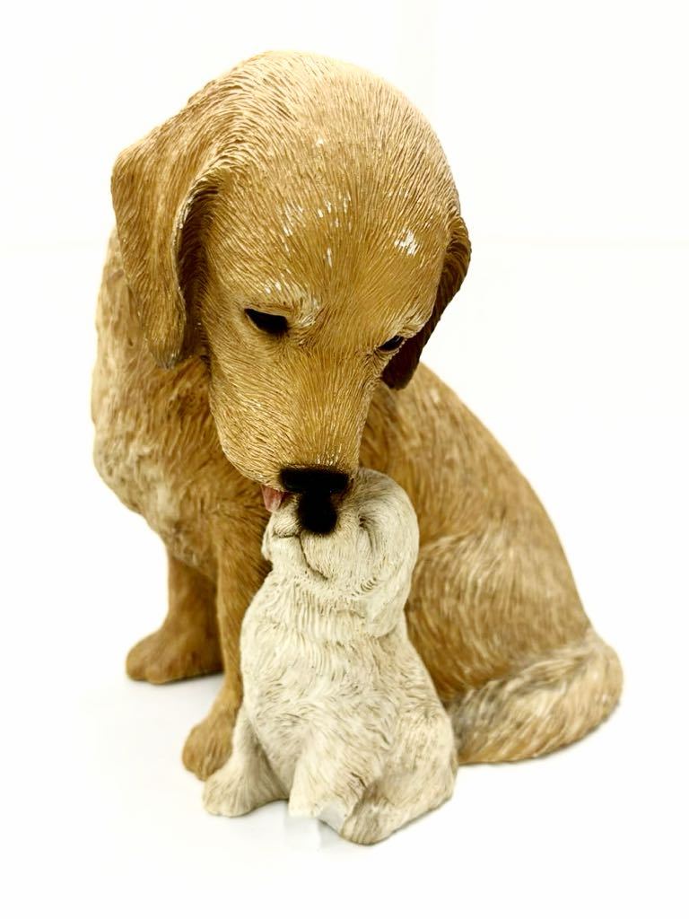 SANDICAST サンディキャスト 犬の親子 置物 コレクション 陶器製_画像1