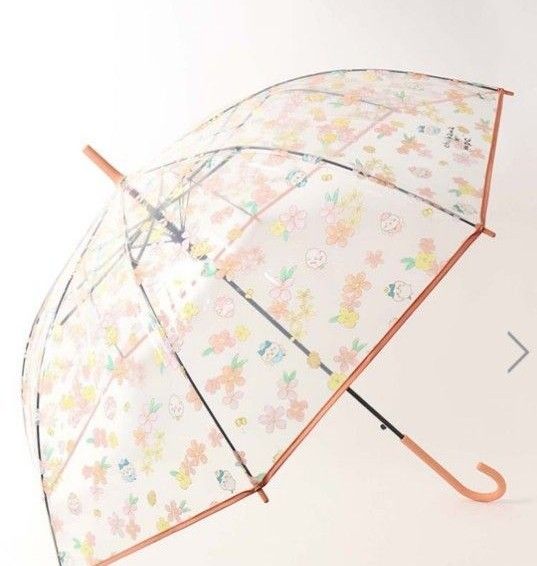 ちいかわ 妖精柄 雨傘 グラスファイバー ジャンプ式 61cm オレンジ系 新品未使用 長く使える 使い捨てないビニール傘 