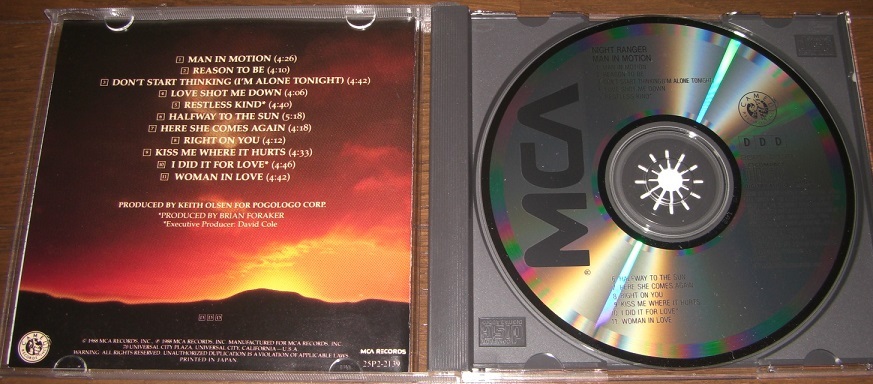国内盤 旧規格 CD ナイト・レンジャーNIGHT RANGER マン・イン・モーション MAN IN MOTION 25P2-2139 ハガキ付き DAMN YANKEES 80sの画像2