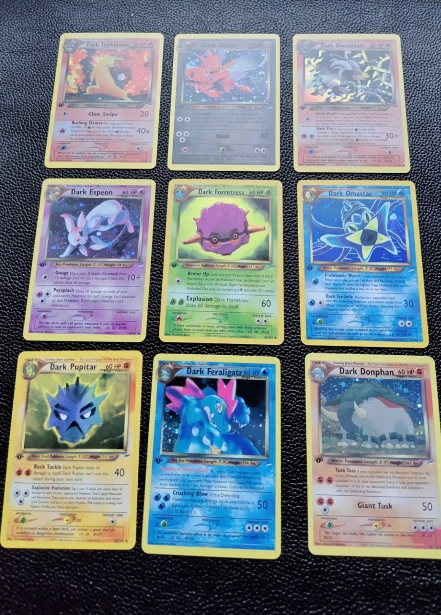 ポケモンカード 海外 dark Espeon Scizor Houndoom forretress Omastar Feraligatr 1st Edition pokmon trading card game 英語 PSA 旧裏面_画像2