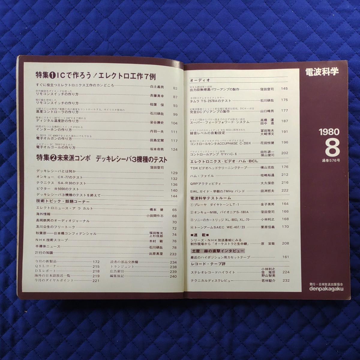 【電波科学 1980年(昭和55年)8月号 通巻576号】《特集①ICで作ろう!エレクトロ工作７例、②未来派コンポ デッキレシーバ３機種のテスト》_画像5