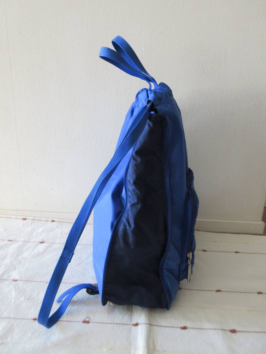 adidas アディダス 2way ナップサック リュックサック 巾着バッグ 収納袋 青 ブルー ジム ナイロンバッグ トートバッグ コンパクトバッグの画像2