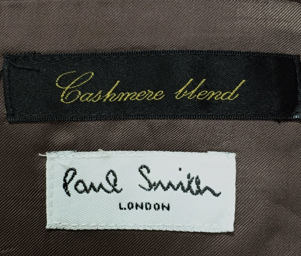 美品★ポールスミス カシミヤ混 テーラード ジャケット Paul Smith チェルッティ社 高級生地 ブラウン系 メンズ 秋冬 M A385_画像6