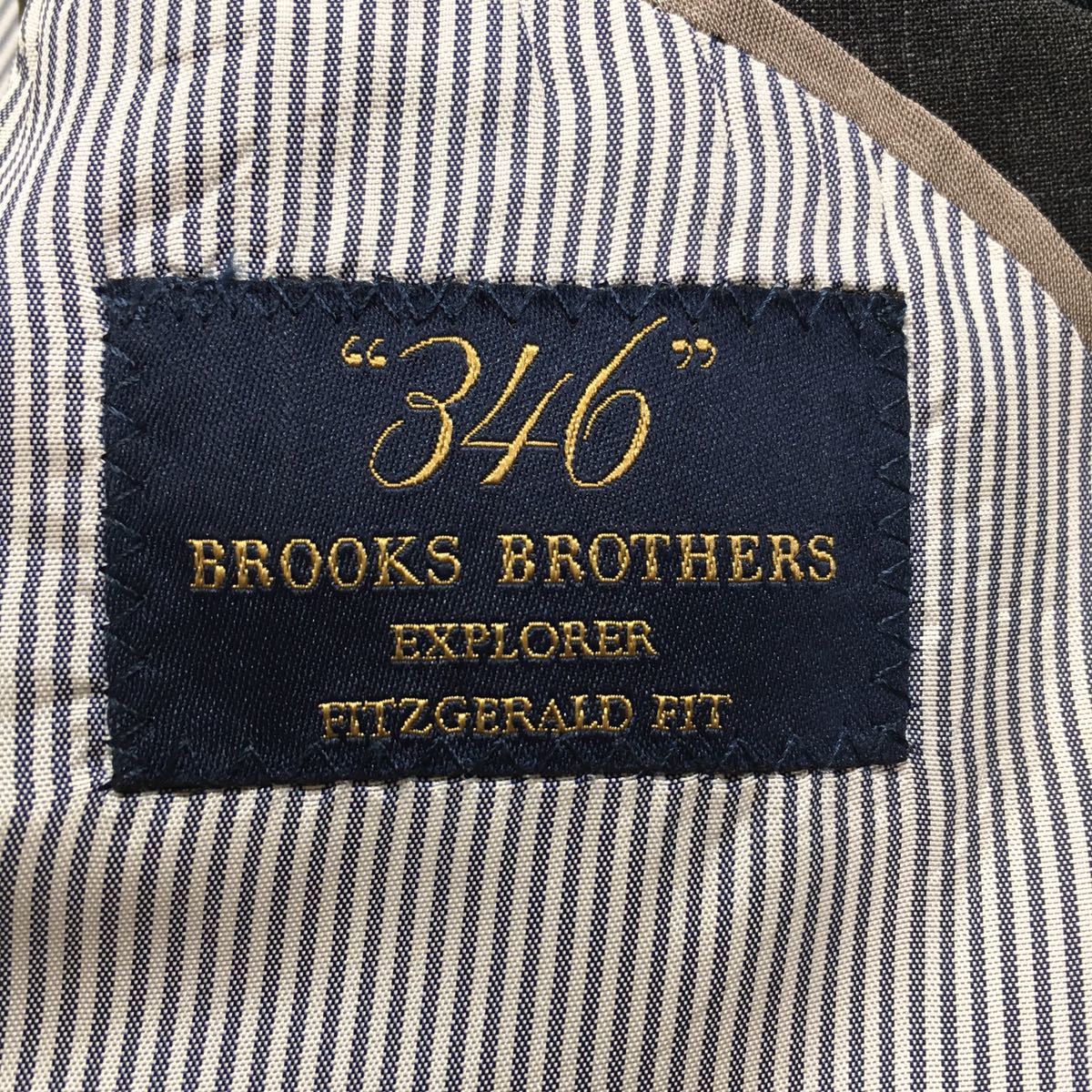 美品★ブルックスブラザーズ テーラード ジャケット ストレッチ生地 Brooks Brothers グレー チェック 春秋 38S M位 A341_画像7