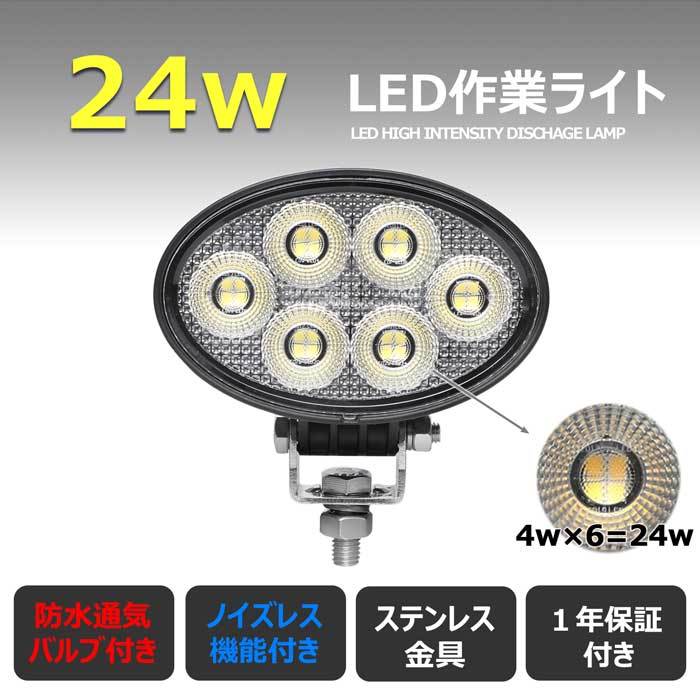 0906-24w led作業灯 楕円形 24w 投光器 12v24v 集魚灯 LED投光器 ワークライト バックランプ デッキライト 路肩灯 補助灯 タイヤ灯_画像2