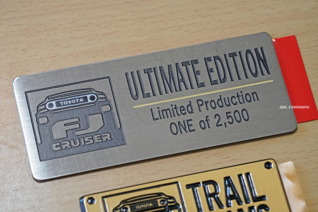 USトヨタ純正 2014 TOYOTA FJ cruiser FJクルーザーTRAIL TEAMトレイルチーム アルティメイト エディション エンブレム USDM北米JDM GSJ15W_画像2