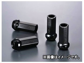 デジキャン クロモリレーシングナット ブラック 17HEX貫通 P1.25 50mm CN6K5012BK-DC 入数：1セット(4本入) ニッサン リーフ_画像1