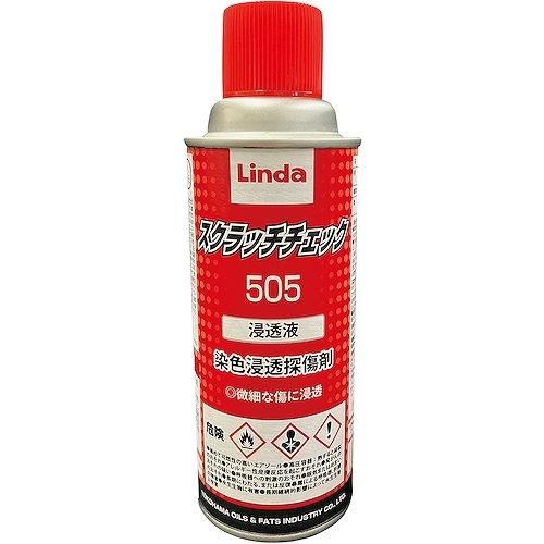 横浜油脂工業(Linda) 染色浸透探傷剤 スクラッチチェック505 浸透液 300ml エアゾール CZ46(5109)_画像1