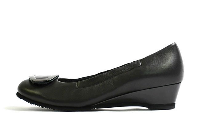  бесплатная доставка новый товар mone женский балетки 881406 чёрный 22.5cm женский Wedge подошва Wedge обувь туфли-лодочки обувь сделано в Японии 