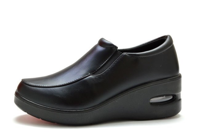 新品 レディース厚底シューズ 2933 黒 23cm レディース厚底靴 レディーススリッポンシューズ ウエッジソール 厚底 靴 婦人靴の画像2