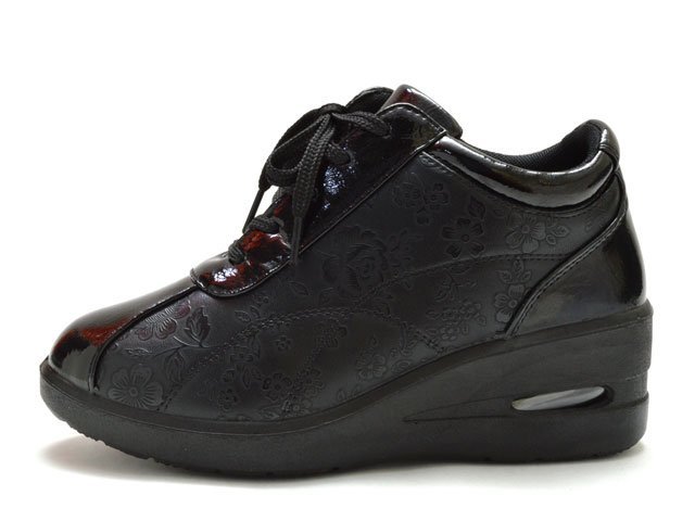 新品 ニューペペ 1005 黒 23.5cm レディース厚底シューズ レディースウエッジソール ウォーキングシューズ ウエッジシューズ 厚底靴 婦人靴_画像2