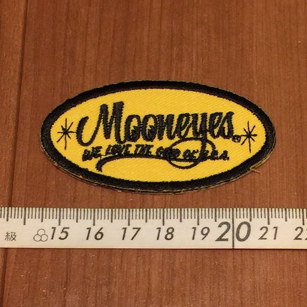 MOONEYES Oval Logo 63円発送可 パッチ S ムーンアイズ ワッペン moon eyes アイロンで接着 アメリカン ハンドメイドにも_画像1