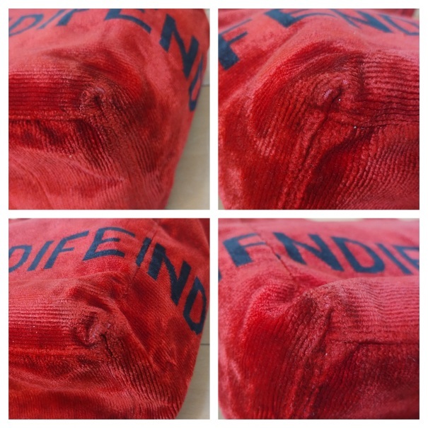 ★中古★FENDI フェンディ ロゴ ベロア トートバッグ 赤 バック 鞄 カバン 服飾小物_画像7
