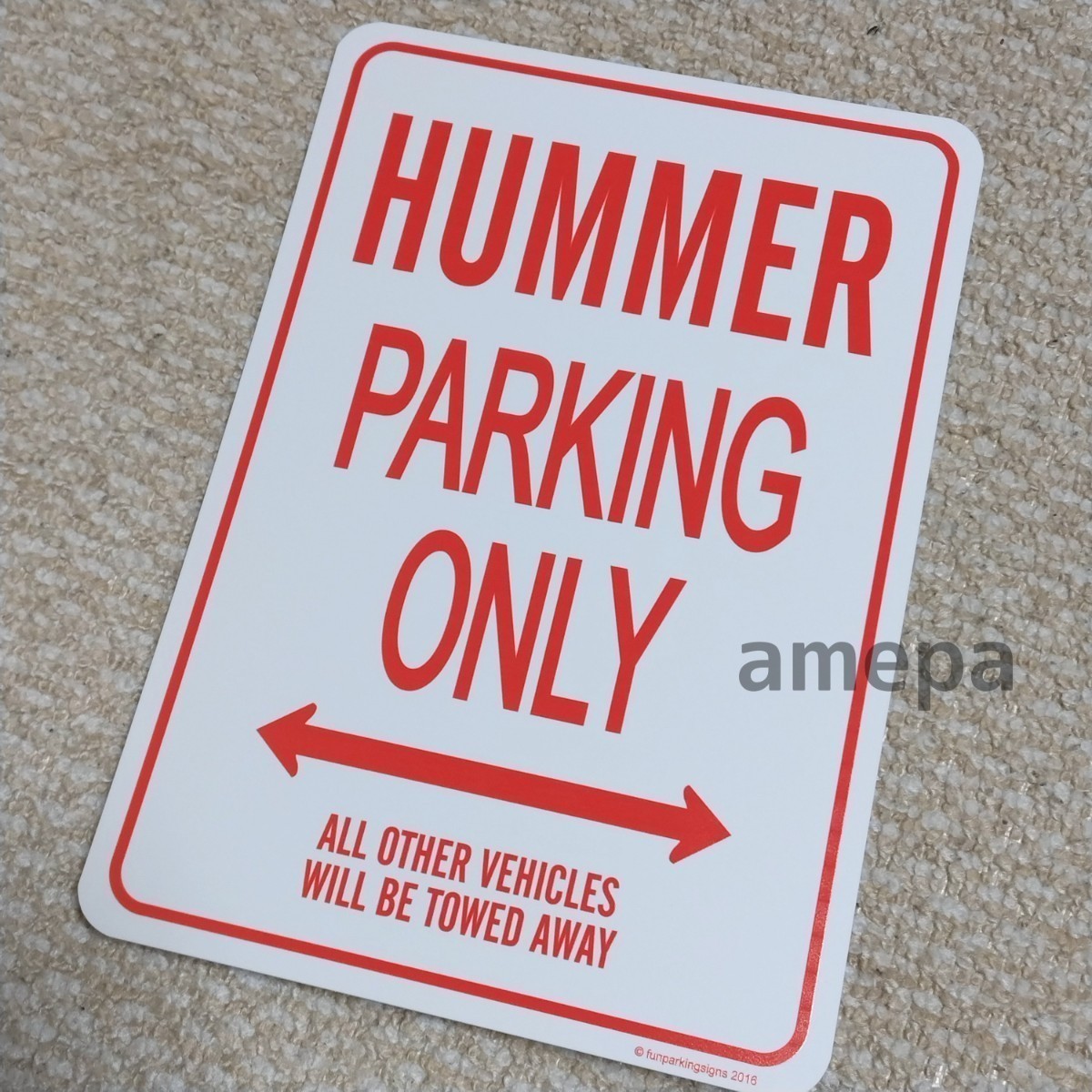 パーキングオンリー 看板 ガレージ 駐車場に ハマー HUMMER H1 H2 H3 タイプS タイプG ラグジュアリー PKG SUT アドベンチャー カスタム_画像1