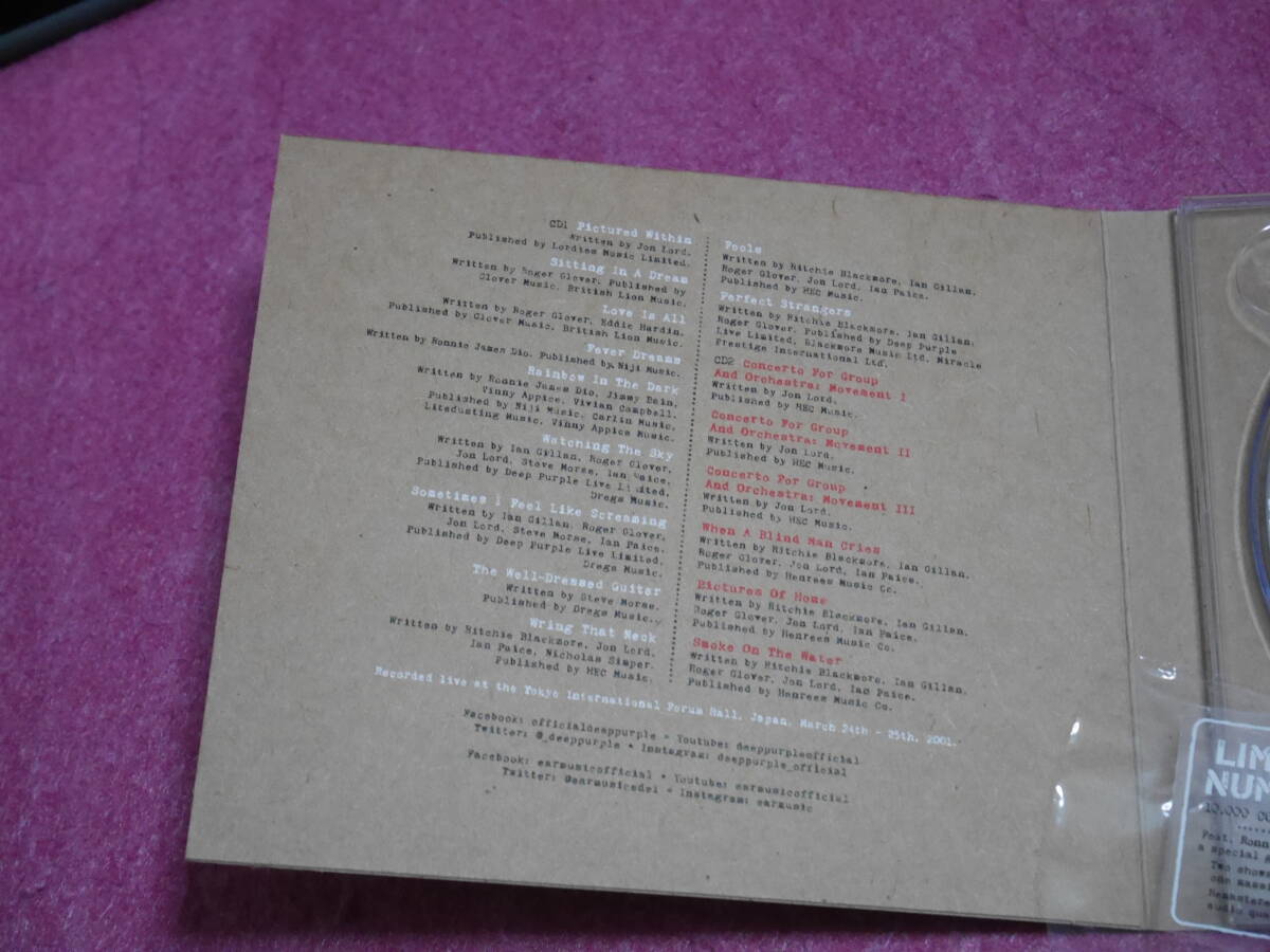 DEEP PURPLE LIVE IN TOKYO 2001 глубокий * лиловый зарубежная запись ограничение запись 2 листов комплект 
