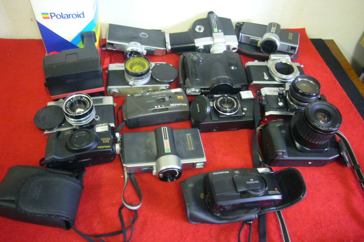 NIKON KONICA CANON FUJI PETRI OLYMPUS PENTAX 一眼レフカメラ コンパクトカメラ ポラロイド 他 15台 まとめて_画像1