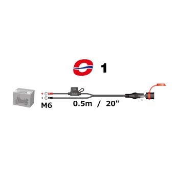 TECMATE テックメイト SAE#1 車両側 ケーブル ケーブル二輪 M6_画像1