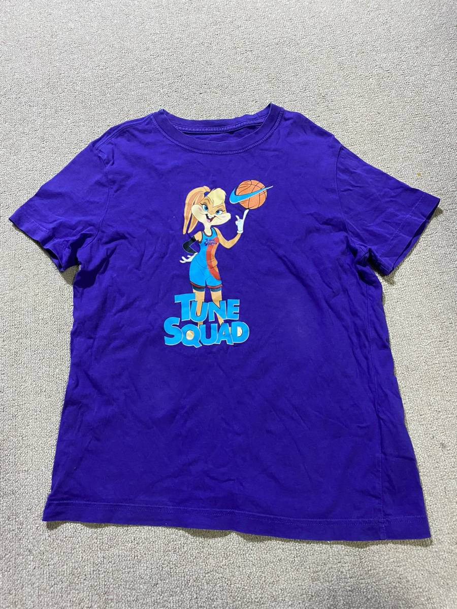 激安! NIKE KIDS SPACEJAM TUNE SQUAD ナイキ キッズ スペースジャム コラボ 半袖 Tシャツ L 150 紫 パープル ユニセックス 男女兼用_画像1