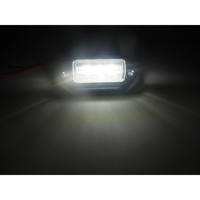 12v 24v 汎用 小型 LED ナンバー灯 マルチ ライセンス ランプ メッキ 6000ｋ 純白色 プラチナ ホワイト メール便送料無料/1_画像2