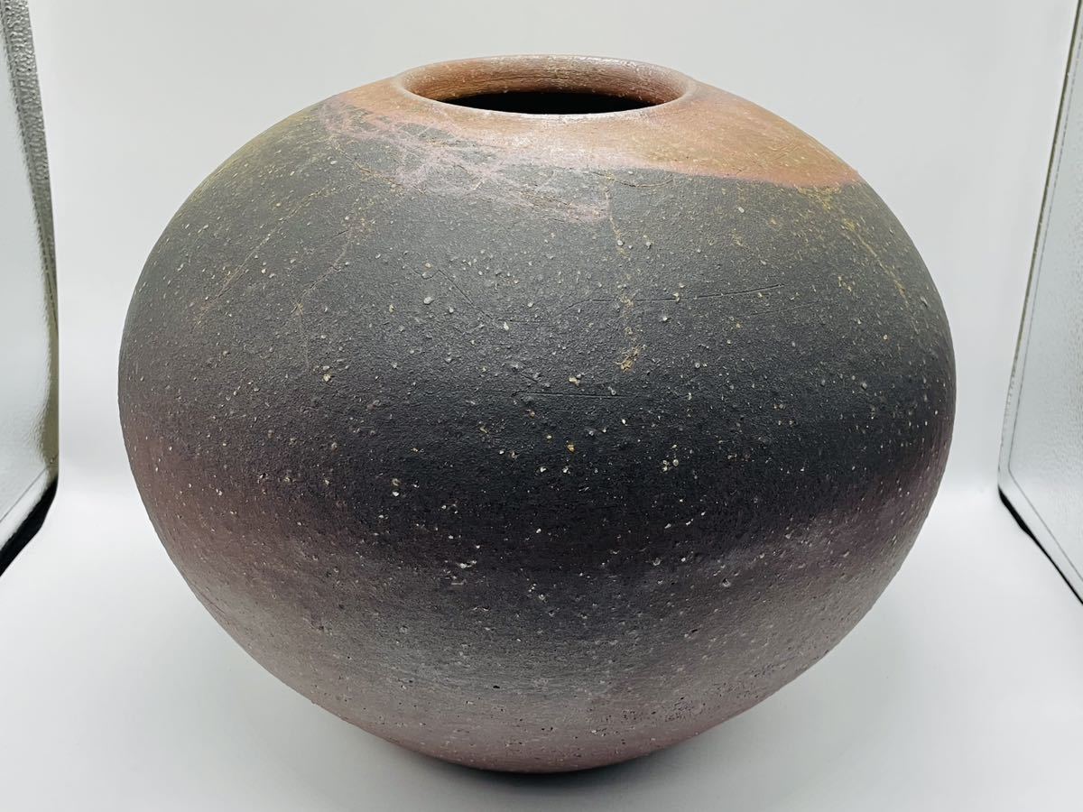 備前焼 大壺 陶印 花瓶 花入 高：30cm　重さ：約11200ｇ_画像3