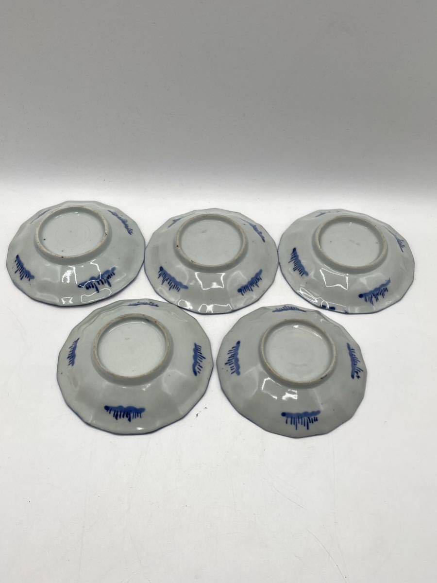  Imari blue and white ceramics small plate .. customer landscape Japanese-style tableware Arita . antique goods 
