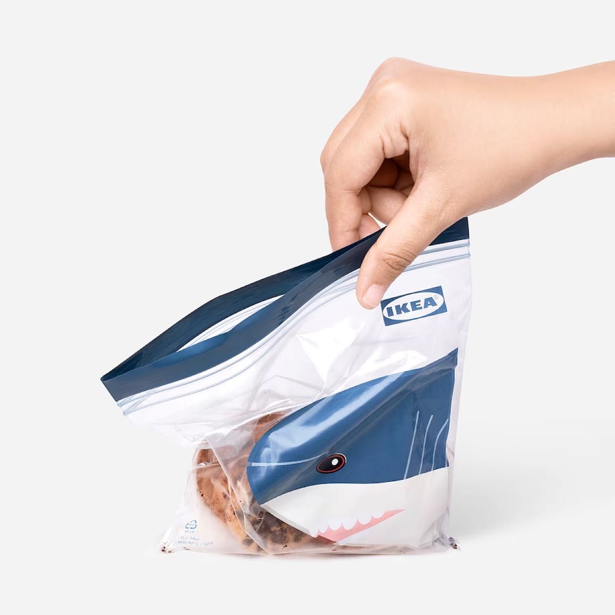 イケア　IKEA ブルーチェック柄　サメ柄　1.0Ｌ　50枚　フリーザーバッグ　ジップロック　