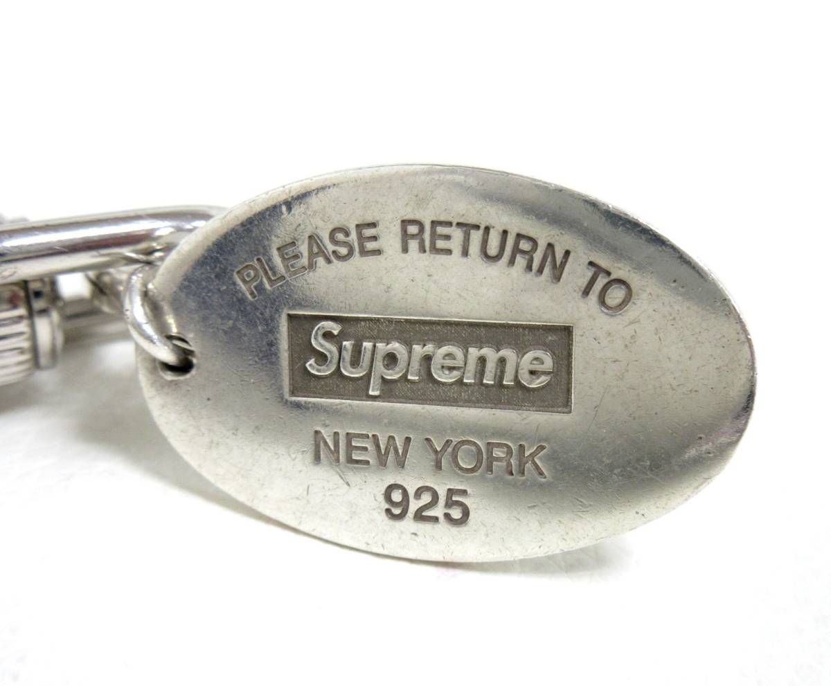 12232◆TIFFANY&Co. Supreme ティファニー シュプリームReturn to Tiffany Oval Tag キーホルダー 925×メタル素材 中古 USED_画像5