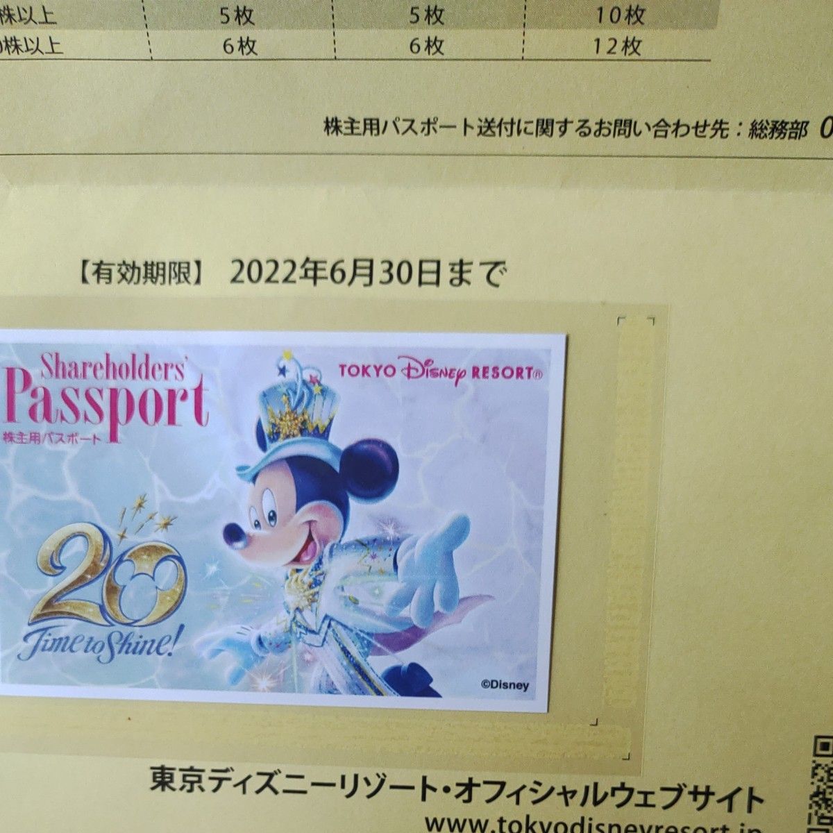 東京ディズニーランドガイドマップ　Today　期限切れパスポート