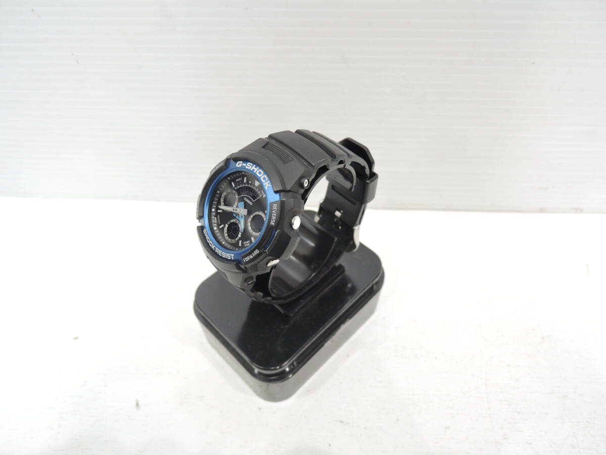 CASIO カシオ G-SHOCK AW-591 クオーツ デジアナ メンズ腕時計 黒×青 　未確認　A3047_画像2