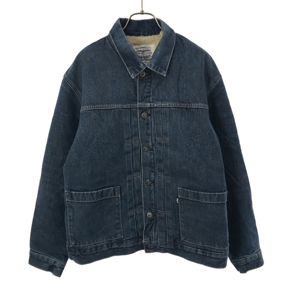 リーバイス 裏ボア デニムジャケット M デニム Levi’s ビッグE オーガニックコットン メンズ 240211_リーバイス 裏ボア デニムジャケ 正面