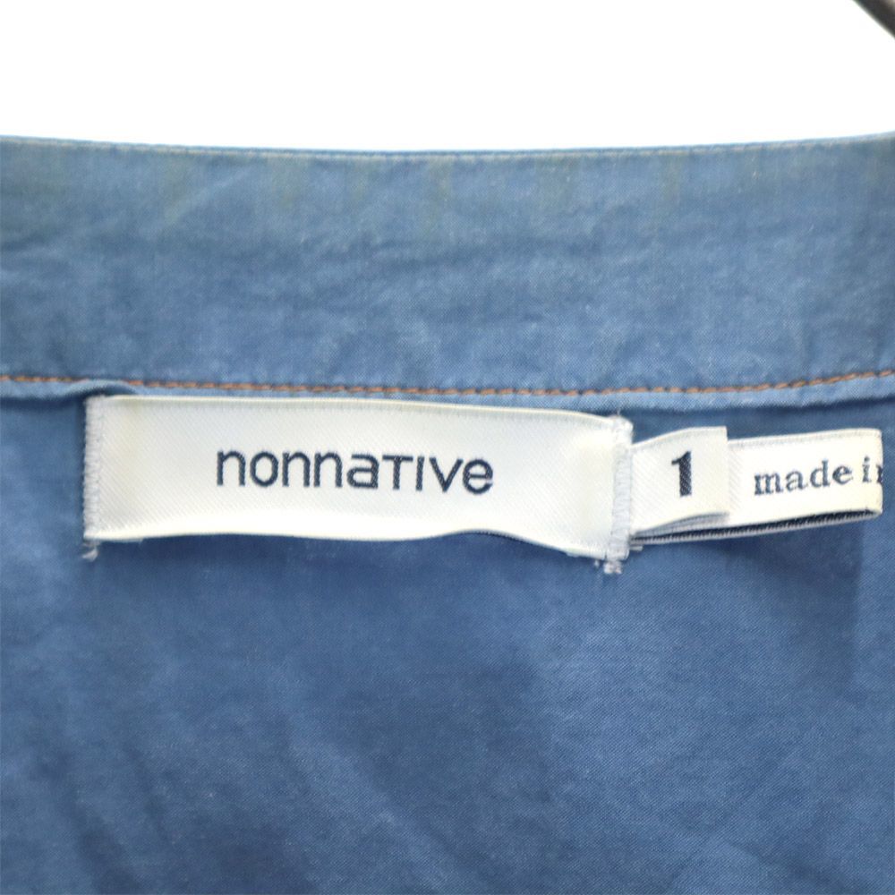 ノンネイティブ 日本製 長袖 ノーカラーシャツ 1 ブルー系 nonnative プルオーバー メンズ 240221_画像8