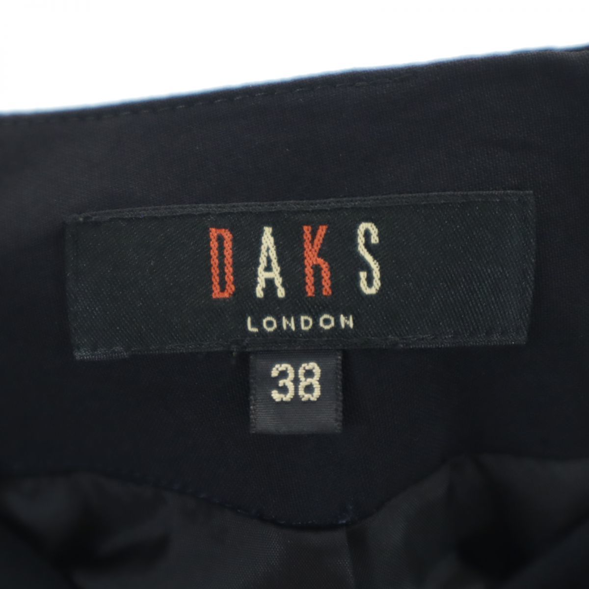 ダックス 日本製 ウールブレンド タック スカート 38 黒 DAKS レディース 240216_画像9