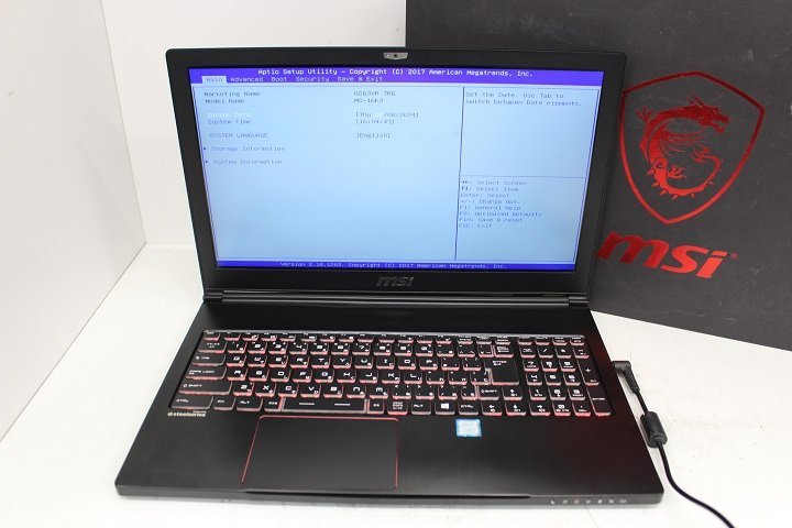 現状 MSI GS63VR 7RG Stealth Pro 第7世代 Core i7 7700HQ/16GB/256GB/NVIDIA GeForce GTX 1070/15.6インチ/Type-C/Win10モデル☆_画像2