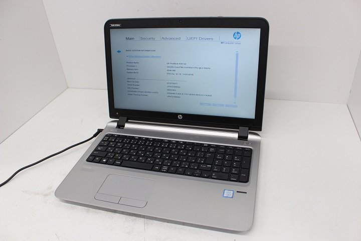 現状 ProBook 450 G3 第6世代 Core i3 6100U /4GB/15.6インチ/Wi-Fi/USB3.0/HDMI端子/Win8モデル☆_画像2